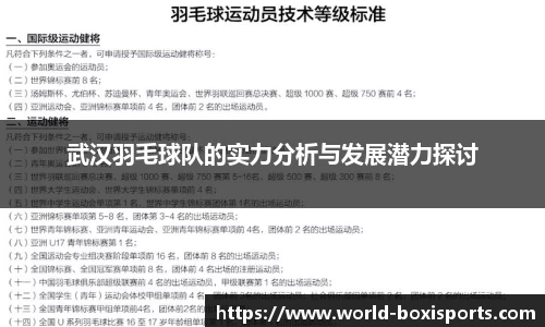 武汉羽毛球队的实力分析与发展潜力探讨